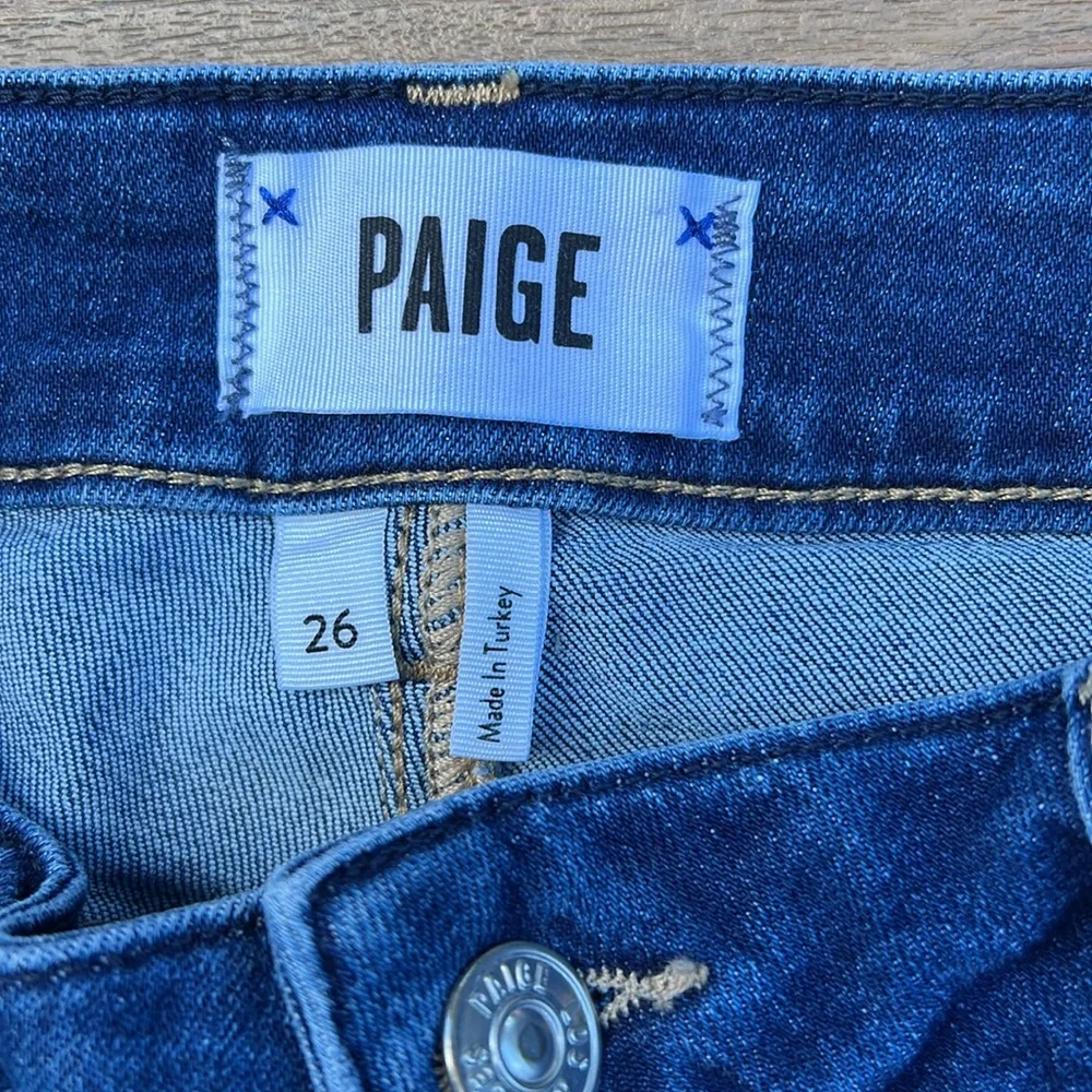 Paige Jimmy Jimmy Short Raw Hem Cuff Retro 2000s Denim Shorts Mid Rise Relaxed